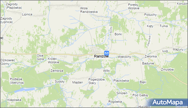 mapa Raniżów, Raniżów na mapie Targeo