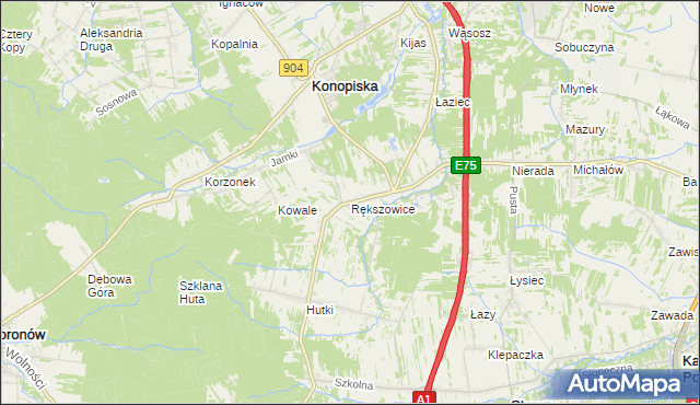 mapa Rększowice, Rększowice na mapie Targeo