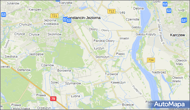 mapa Słomczyn gmina Konstancin-Jeziorna, Słomczyn gmina Konstancin-Jeziorna na mapie Targeo