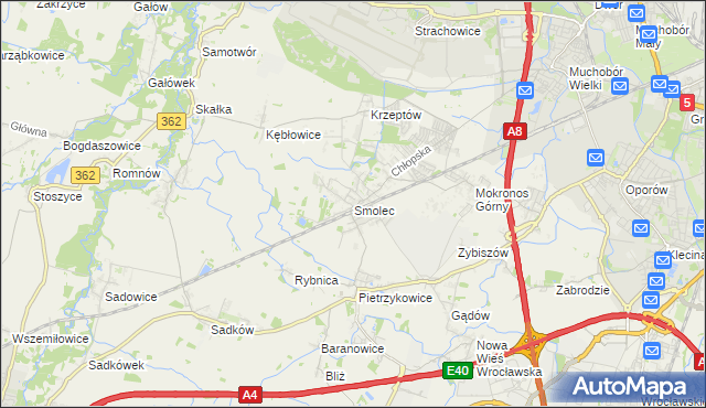 mapa Smolec, Smolec na mapie Targeo