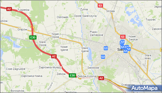 mapa Stare Iganie, Stare Iganie na mapie Targeo