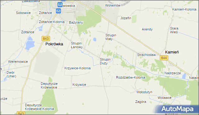 mapa Strupin Duży, Strupin Duży na mapie Targeo