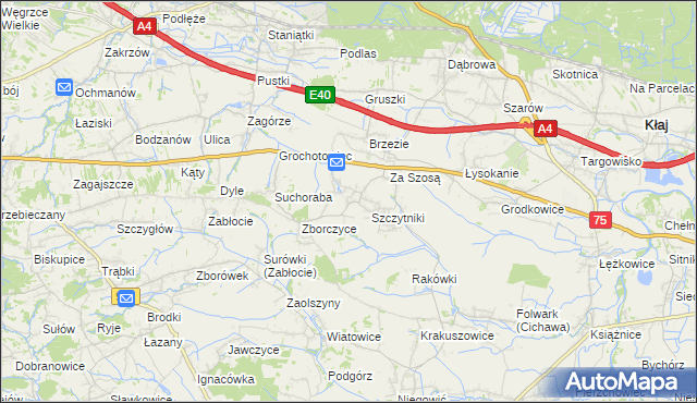 mapa Świątniki Dolne, Świątniki Dolne na mapie Targeo