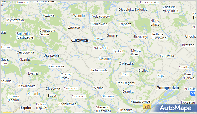 mapa Świdnik gmina Łukowica, Świdnik gmina Łukowica na mapie Targeo