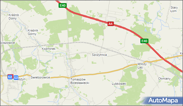 mapa Szczytnica, Szczytnica na mapie Targeo