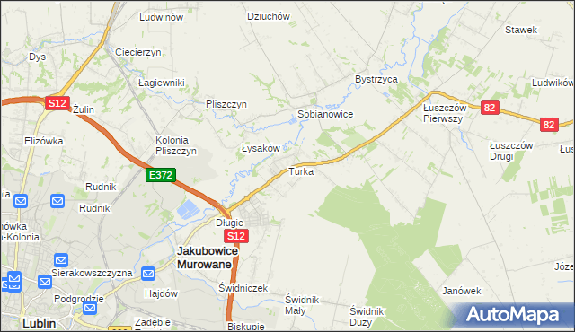 mapa Turka gmina Wólka, Turka gmina Wólka na mapie Targeo