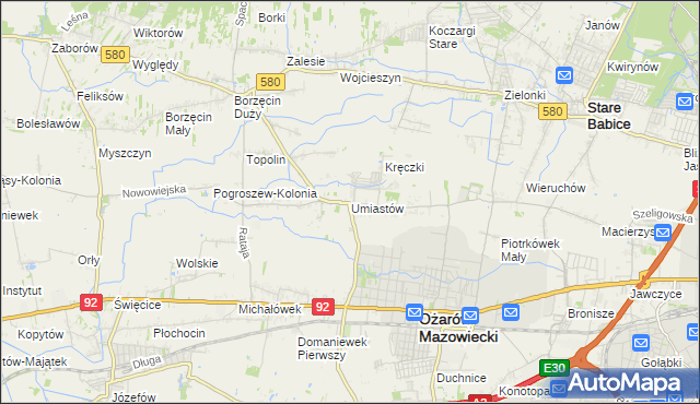 mapa Umiastów, Umiastów na mapie Targeo