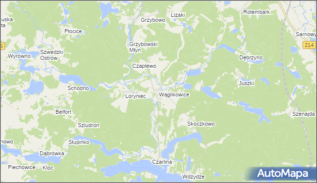 mapa Wąglikowice, Wąglikowice na mapie Targeo