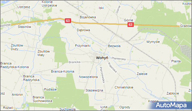 mapa Wohyń, Wohyń na mapie Targeo