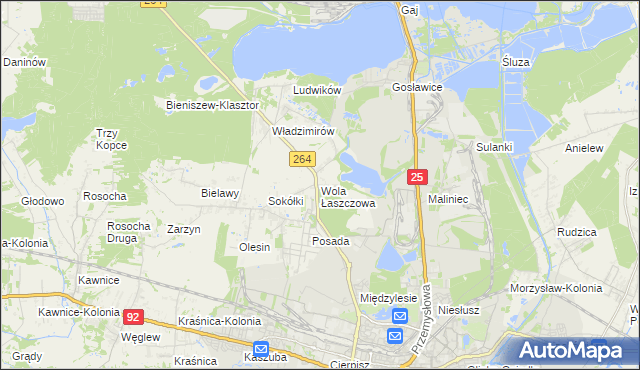 mapa Wola Łaszczowa, Wola Łaszczowa na mapie Targeo