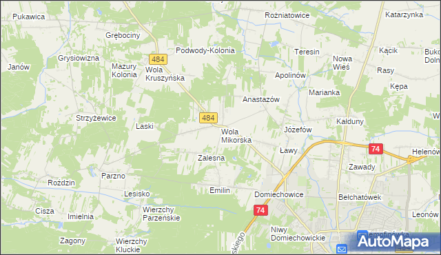 mapa Wola Mikorska, Wola Mikorska na mapie Targeo