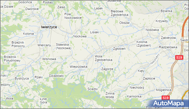 mapa Wola Zgłobieńska, Wola Zgłobieńska na mapie Targeo