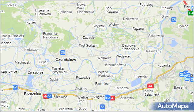 mapa Wołowice, Wołowice na mapie Targeo
