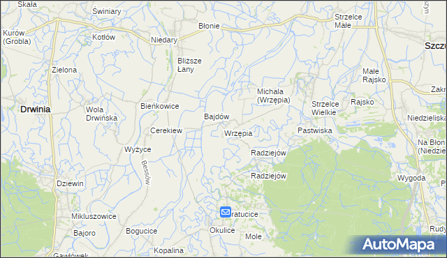 mapa Wrzępia, Wrzępia na mapie Targeo