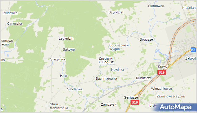 mapa Zaścianki k. Bogusz, Zaścianki k. Bogusz na mapie Targeo