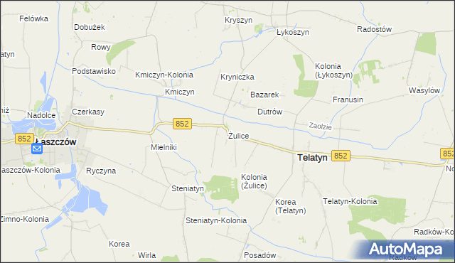 mapa Żulice, Żulice na mapie Targeo