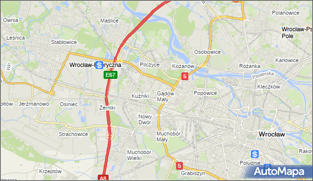 mapa Gądów Mały, Gądów Mały na mapie Targeo