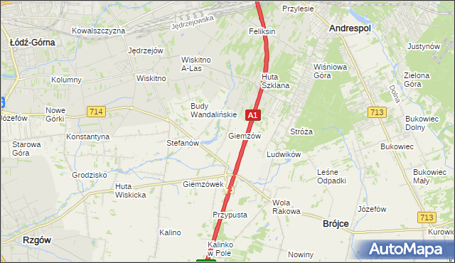 mapa Giemzów, Giemzów na mapie Targeo