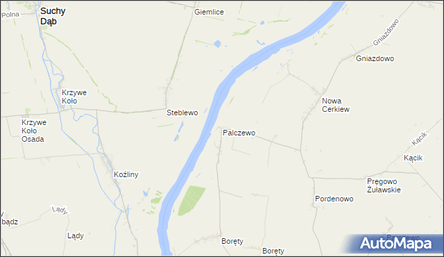 mapa Palczewo gmina Ostaszewo, Palczewo gmina Ostaszewo na mapie Targeo