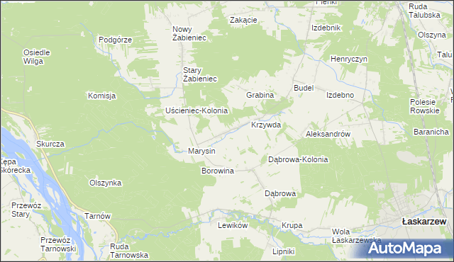 mapa Uścieniec, Uścieniec na mapie Targeo