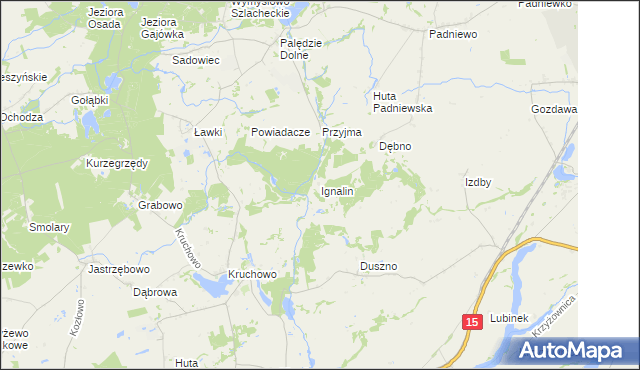 mapa Ignalin gmina Trzemeszno, Ignalin gmina Trzemeszno na mapie Targeo