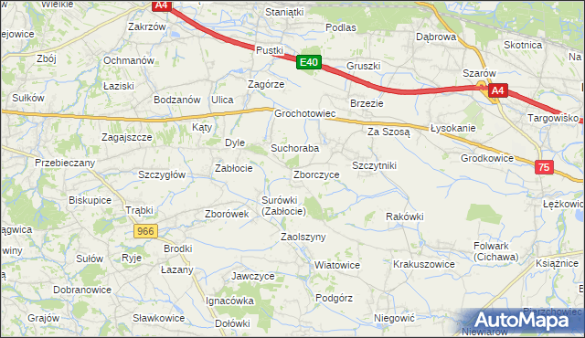 mapa Zborczyce, Zborczyce na mapie Targeo