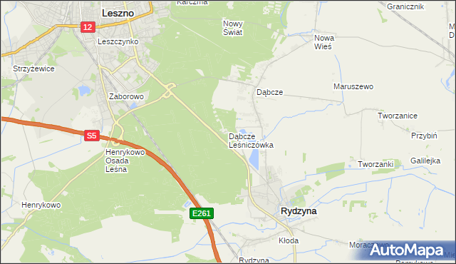 mapa Dąbcze Leśniczówka, Dąbcze Leśniczówka na mapie Targeo