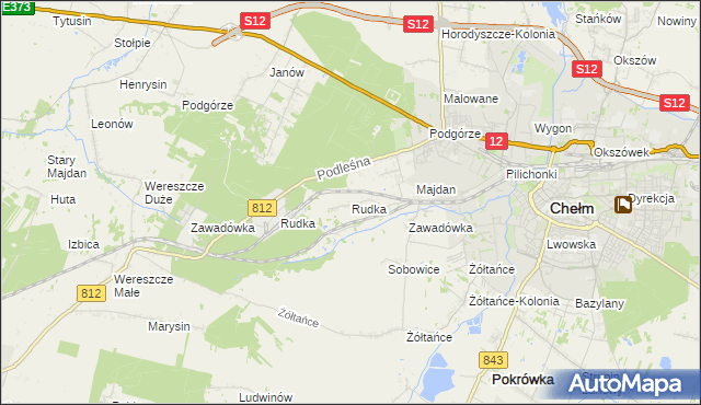 mapa Rudka gmina Chełm, Rudka gmina Chełm na mapie Targeo