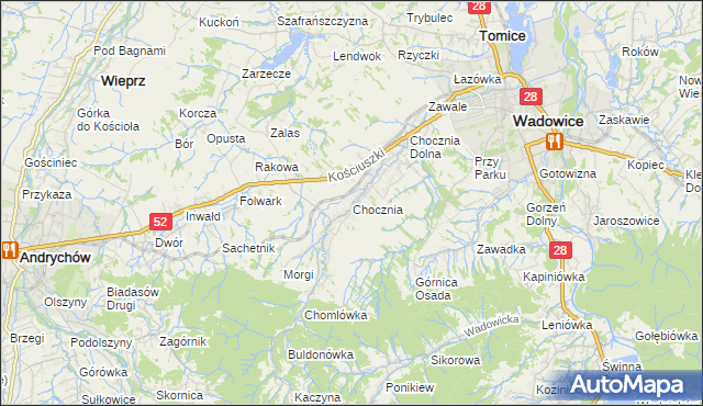 mapa Chocznia, Chocznia na mapie Targeo