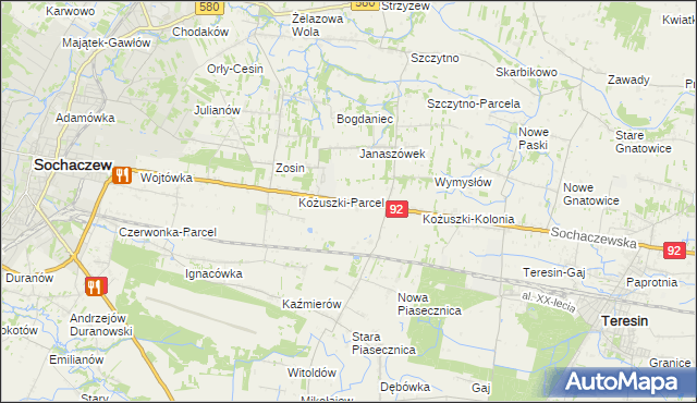mapa Chrzczany, Chrzczany na mapie Targeo