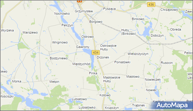 mapa Drzonek, Drzonek na mapie Targeo