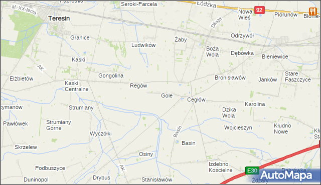 mapa Gole gmina Baranów, Gole gmina Baranów na mapie Targeo