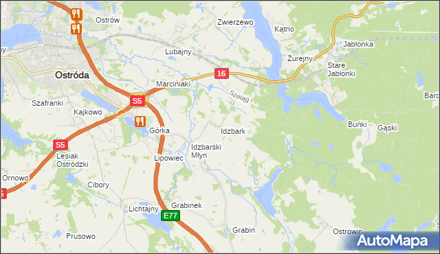 mapa Idzbark, Idzbark na mapie Targeo