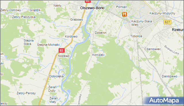 mapa Korczaki, Korczaki na mapie Targeo