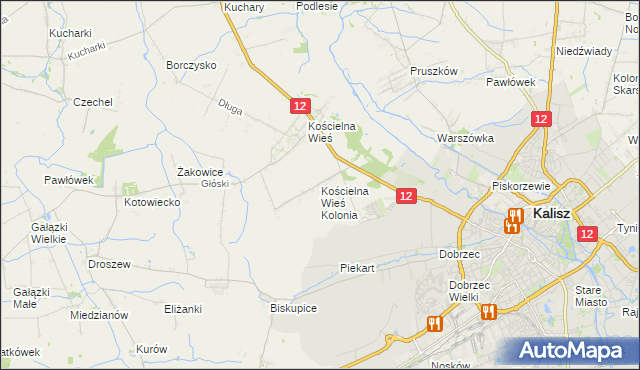 mapa Kościelna Wieś Kolonia, Kościelna Wieś Kolonia na mapie Targeo