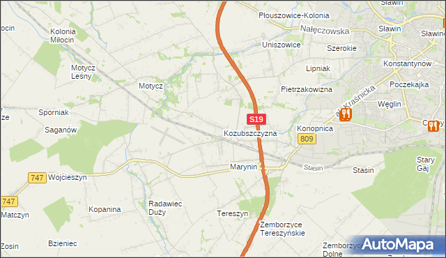 mapa Kozubszczyzna, Kozubszczyzna na mapie Targeo