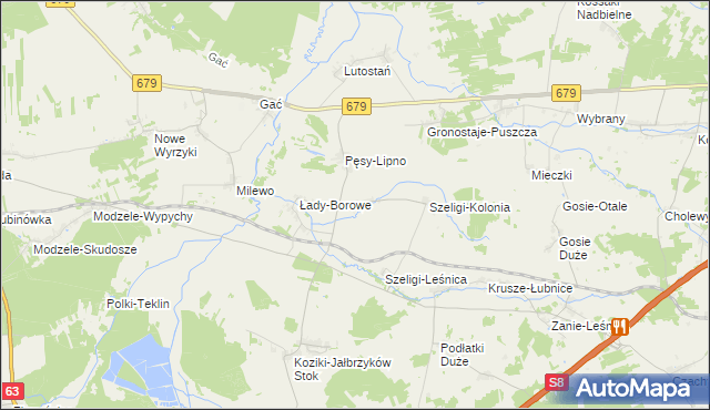 mapa Łady Polne, Łady Polne na mapie Targeo