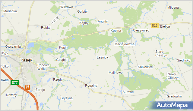 mapa Leżnica, Leżnica na mapie Targeo