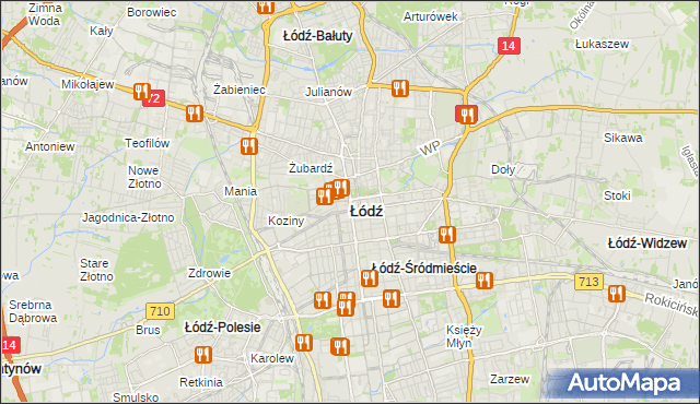 mapa Łodzi, Łódź na mapie Targeo