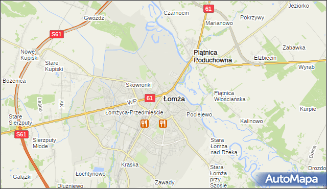 mapa Łomży, Łomża na mapie Targeo