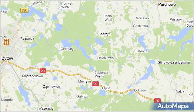 mapa Ociaskowo, Ociaskowo na mapie Targeo