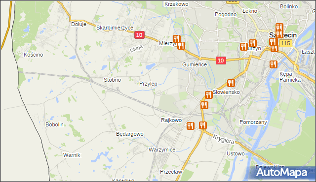 mapa Ostoja gmina Kołbaskowo, Ostoja gmina Kołbaskowo na mapie Targeo