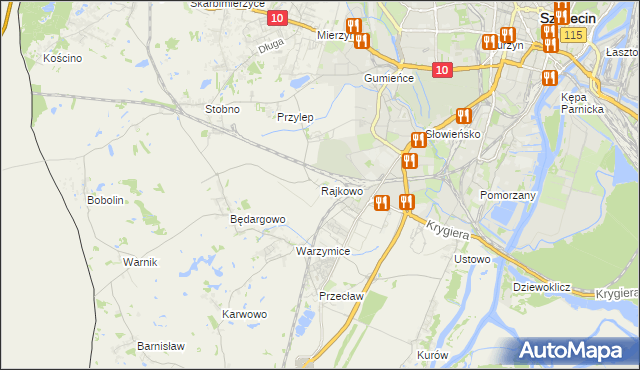 mapa Rajkowo, Rajkowo na mapie Targeo