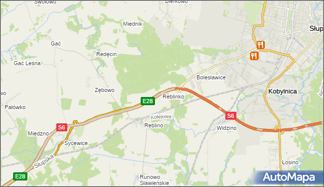 mapa Reblinko, Reblinko na mapie Targeo