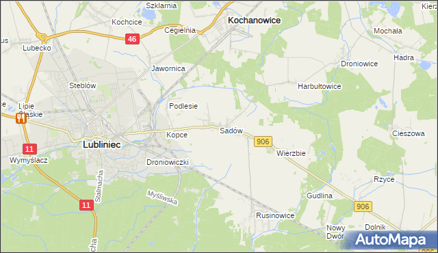 mapa Sadów, Sadów na mapie Targeo