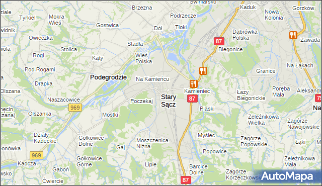 mapa Stary Sącz, Stary Sącz na mapie Targeo