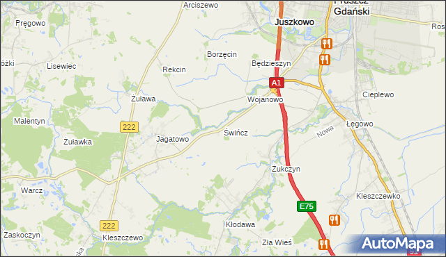 mapa Świńcz, Świńcz na mapie Targeo