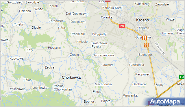 mapa Szczepańcowa, Szczepańcowa na mapie Targeo