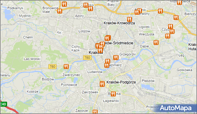 mapa Wawel, Wawel na mapie Targeo