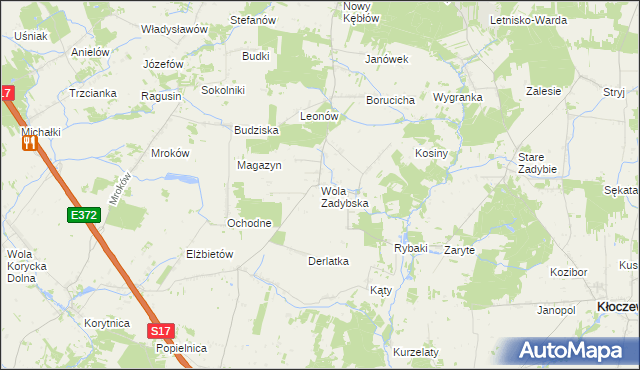 mapa Wola Zadybska, Wola Zadybska na mapie Targeo